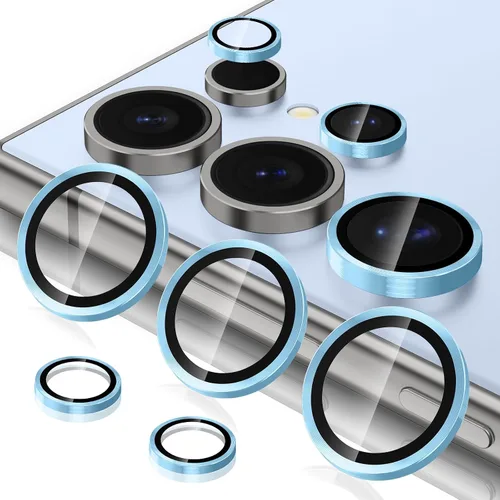 Vista 13 de Casetego Protector de lente de cámara para Galaxy Z Fold 8, [Diseño de purpurina mejorado], [Fuerte adherencia], lente de vidrio templado 9H negro