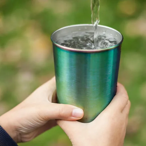 Vista 9 de Vasos Rainbow de acero inoxidable de 10 onzas, paquete de 4 unidades, ideales para niños, ecológicos, saludables, de grado alimenticio, duraderos e