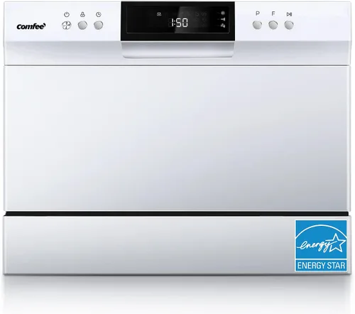 Vista 14 de COMFEE' Lavavajillas de encimera, lavavajillas portátil Energy Star, 6 servicios de mesa y 8 programas de lavado, velocidad, cuidado del bebé, ECO