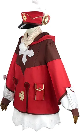 Vista 3 de Genshin Hu Tao - Traje de cosplay de Venti Klee uniforme de Halloween conjunto completo de trajes para mujer