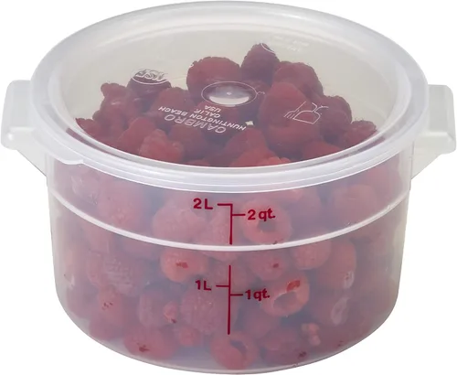 Vista 3 de Cambro (RFS2PP190) Contenedor redondo de polipropileno para almacenamiento de alimentos de 2 cuartos - Camwear