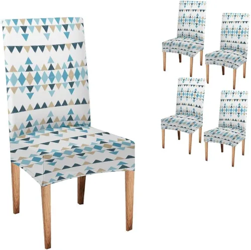 Vista 92 de CAPSCEOLL Christmas Dining Chair Covers,Snowflakes Festive Winter Pattern Stretch Chair Covers for Dining Room Set of 2 Washable Spandex Parson