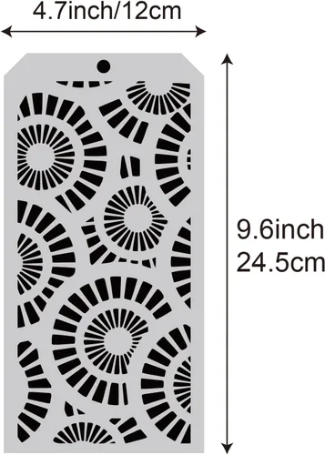 Vista 2 de 6 piezas de plantillas decorativas para álbumes de recortes, pintura en pared, muebles, manualidades, adecuada para decoración del hogar (círculo)