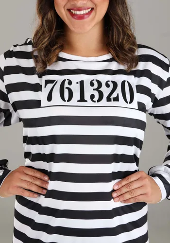 Vista 4 de Disfraz Plus Size de Prisionera Gran Fuga para Mujer Multicolor