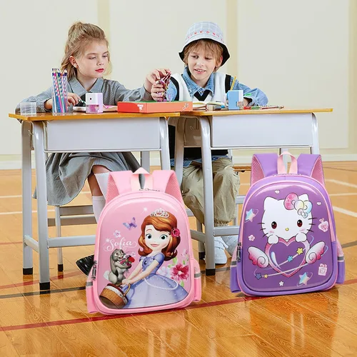 Vista 6 de Zrutpim Mochila escolar ligera e impermeable para niños, mochila escolar con dibujos animados 3D para niños y niñas, mochila para niños y niñas