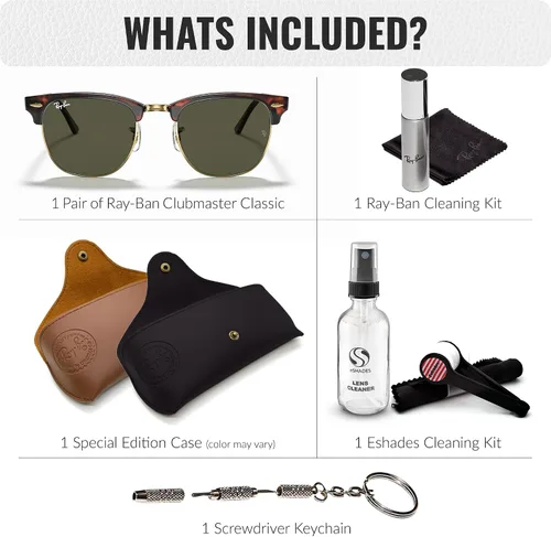 Vista 28 de Ray-Ban RB3016 CLUBMASTER CLASSIC - Gafas de sol de forma cuadrada con kit oficial de gafas
