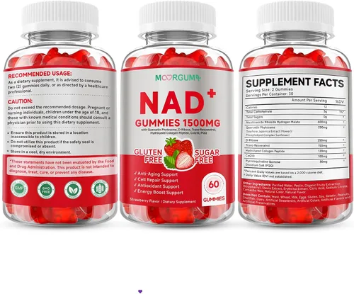 Vista 9 de Suplementos de colágeno central de 1500 mg con N AD+ para mujeres y hombres, trans-resveratrol, CoQ10, malato de hidrógeno ribósido de nicotinamida