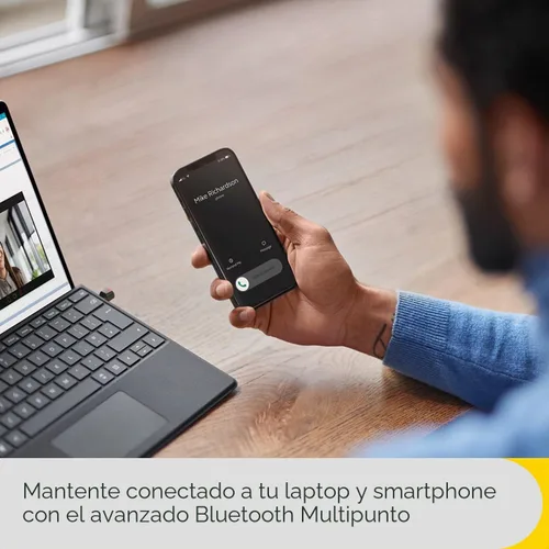 Vista 3 de Jabra Evolve2 - Auriculares inalámbricos con Bluetooth con cancelación activa de ruido y tecnología de voz multisensor, certificados para funcionar