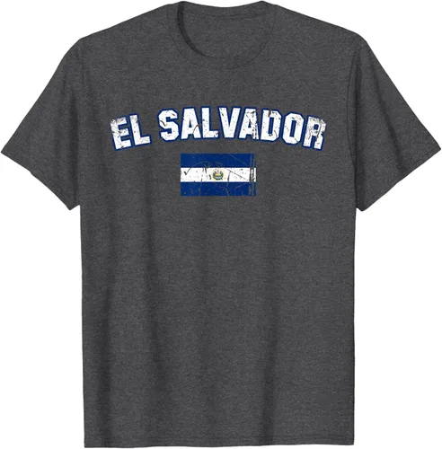 Vista 32 de EL SALVADOR Bandera Vintage Hombres Mujeres Niños Camiseta EL SALVADOR