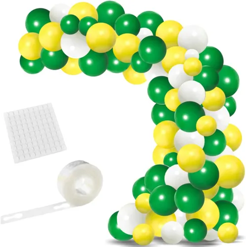 Vista 11 de Arco de guirnalda de globos de color verde oscuro, negro y dorado, globos verde esmeralda, globos de confeti dorado metálico, globos de fútbol