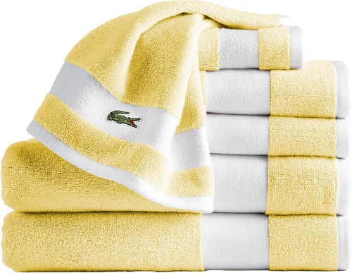 Vista 15 de Lacoste Sport Stripe - Juego de toallas de lujo de algodón (6 piezas) – Hecho con 100% algodón Supima suave, absorbente y de secado rápido, incluye