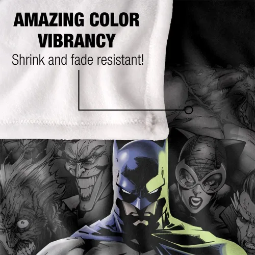 Vista 4 de Batman Villains Unleashed Silky Touch - Manta súper suave de 36 x 58 pulgadas, Villains Unleashed