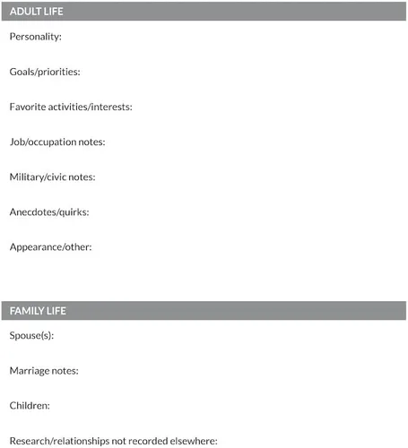 Vista 5 de EASYGENIE Kit de historias genealógicas: hojas de trabajo, gráficos y formularios para preservar la historia familiar y rastrear a los antepasados