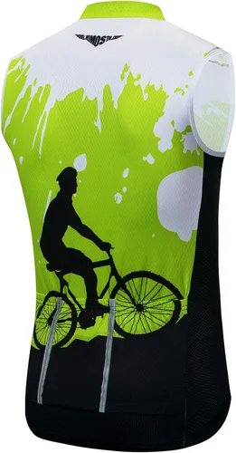 Vista 2 de Chaleco de ciclismo para hombre, sin mangas, S-3XL, reflectante, 3 bolsillos
