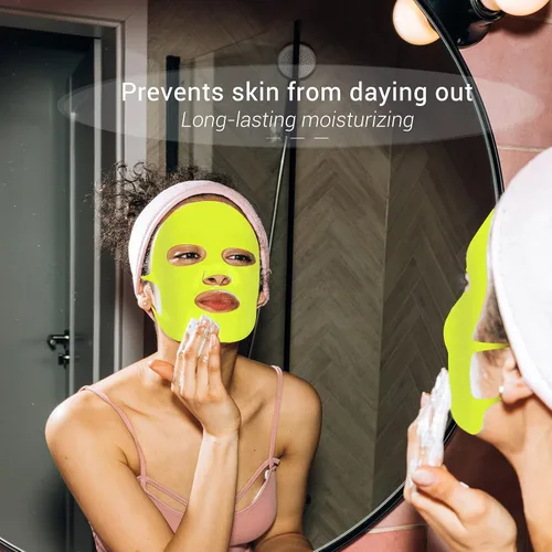 Vista 5 de Maitys 5 piezas de mascarillas faciales de silicona reutilizables para mujeres, mascarilla facial hidratante antiarrugas, cubierta para prevenir