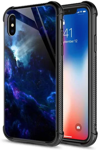 Vista 8 de Funda para iPhone Xs Max, de cristal templado 9H para iPhone Xs Max, diseño a prueba de golpes, antirrayones, para Apple iPhone Xs Max de 6.5