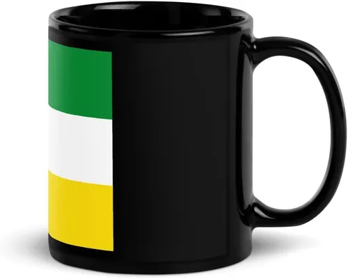 Vista 3 de Bandera de Armenia Quindío Columbia - Taza de café de cerámica negra