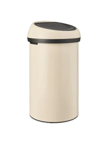 Vista 2 de Brabantia Bote de basura grande de 16 galones (beige suave) tapa extraíble, cubo de basura abierto suave al tacto