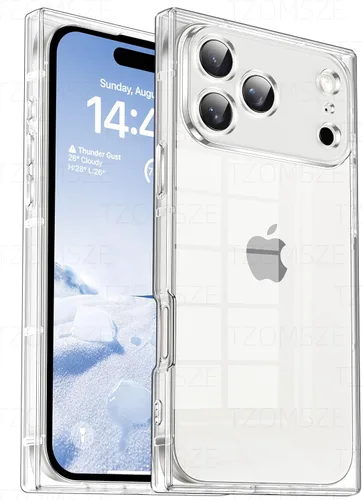 Vista 26 de Tzomsze Funda compatible con iPhone Air Clear, protección de cámara, esquinas reforzadas, TPU delgada, a prueba de golpes, para mujeres y niñas, 6.5