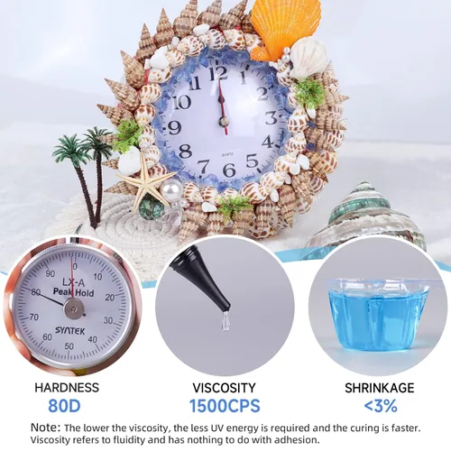 Vista 3 de Paquete de linterna UV y kit de resina UV fina transparente de baja viscosidad de 10.58 oz