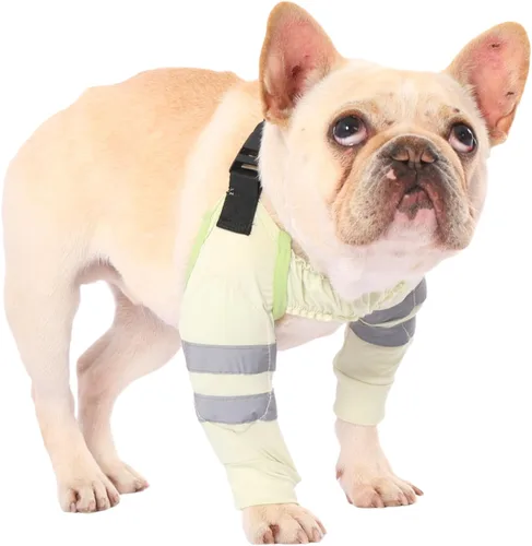 Vista 12 de PetWarm Manga de pierna delantera para perro, mangas ajustables para codo para perro con tiras reflectantes, manga de recuperación suave