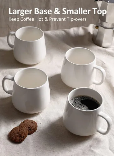 Vista 7 de Teocera Juego de 4 cuencos para pasta de 35 onzas y tazas de café de 12 onzas