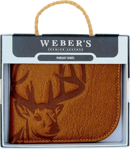 Vista 3 de WEBERS PREMIER LEATHER Serie Pursuit - Cartera Radius para hombre - Cuero de grano completo y bloqueo RFID Amarillo ciervo Classic