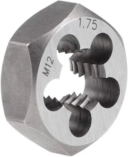 Vista 4 de uxcell El reenhebrado del hexágono muere el tubo cónico métrico del hexágono de la echada de la echada de M12 x 1,5 de la echada Grado