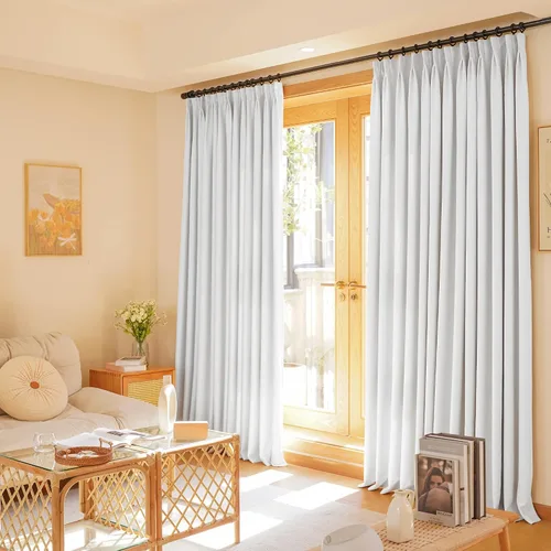 Vista 52 de HUTO Cortinas Plisadas de Pinzas Opacas con Aislamiento Térmico para Oscurecer la Habitación, Panel de Tratamiento de Ventana para Sala de Estar