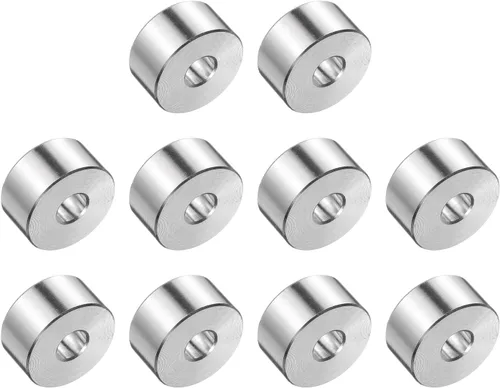 Vista 90 de uxcell 10 piezas de espaciador de acero inoxidable de 3/8" de diámetro interno x 3/4" de diámetro exterior x 1" de longitud, espaciador de rosca