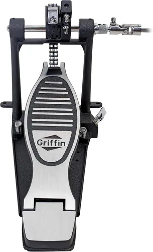 Vista 6 de GRIFFIN Pedal de bombo doble (Serie Quick-Kick) – Juego de tablas de pie de alta resistencia, cadena doble con batidores cuádruples para batería