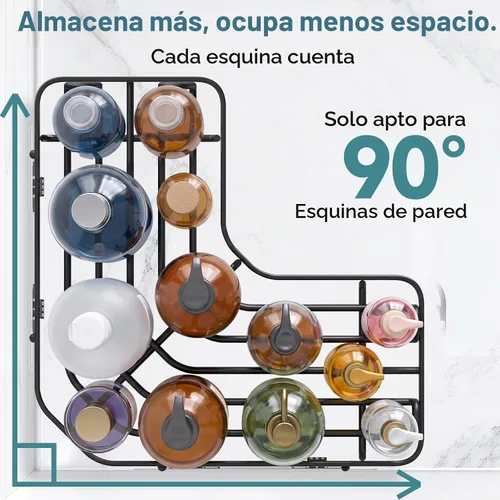 Vista 10 de Veken Organizador de ducha esquinero, paquete de 3, diseño avanzado a Negro