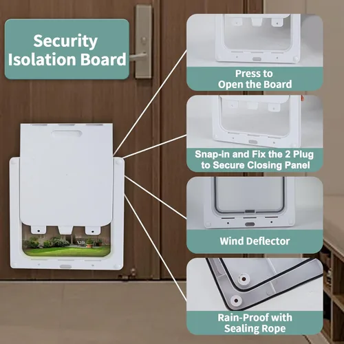 Vista 4 de Puerta grande para perros con panel de bloqueo magnético para seguridad en el hogar, duradera y resistente a la intemperie, 17 x 14 pulgadas