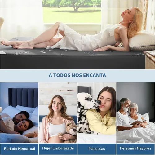 Vista 7 de BEDLORE Protector de Colchón Impermeable Tamaño Twin de Viscosa Derivada de Bambú, Funda de Colchón Suave Ajustable con Bolsillo Profundo de 6"-15
