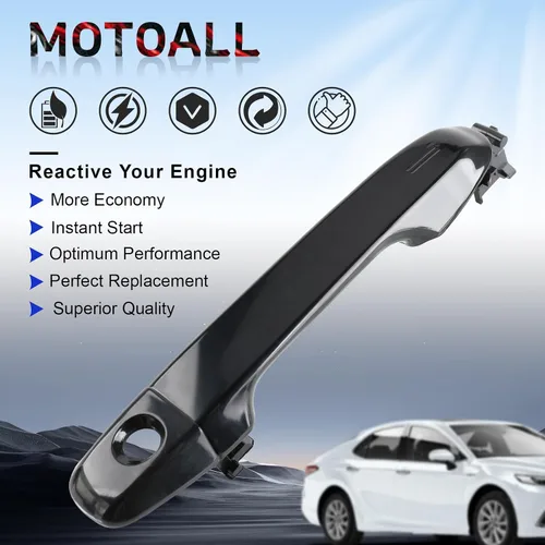 Vista 6 de MOTOALL Nuevo 6921106090 Manija de puerta exterior delantera izquierda lado del conductor para 2012-17 Toyota Camry Negro