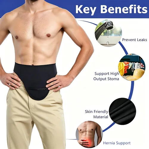 Vista 3 de Cinturón de ostomía Funda para bolsa de ostomía Envoltura de ostomía para deporte y natación Cinturones de apoyo de ostomía para hombres