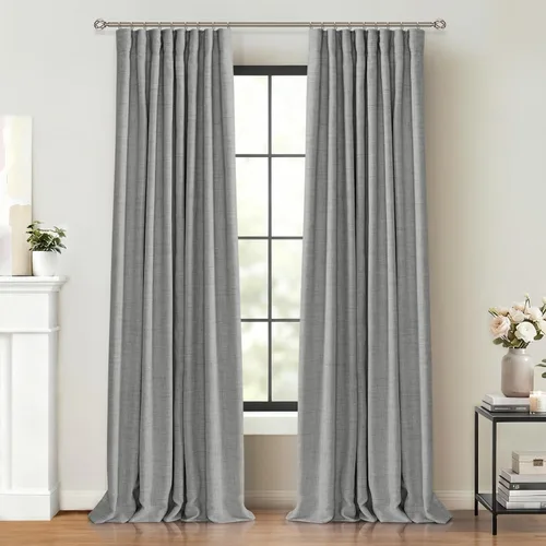 Vista 20 de 100% Blackout Shield Cortinas opacas completas para dormitorio de 63 pulgadas de largo, juego de 2 paneles, anillos de clip/bolsillo para barra