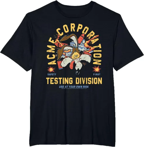 Vista 12 de Looney Tunes Wile E. Coyote Acme Co. Camiseta de la División de Pruebas Negro