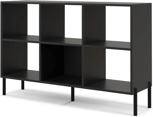 Vista 8 de LOKO Estantería de 6 cubos, moderna estantería abierta de 3 niveles (negro)