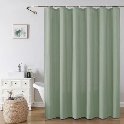 Vista 10 de OVZME Zora Cortina de Ducha de Tela para Cabina de 36 x 72 Pulgadas - Cortina de Ducha Pequeña Suave Negra para Baño para Tamaño de Cabina Estrecha