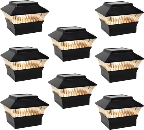 Vista 17 de Luces solares para tapa de poste (paquete de 2) – LED blanco cálido de 25 lúmenes, se adapta a 3.5 x 3.5 pulgadas y 4 x 4 pulgadas de madera/vinilo