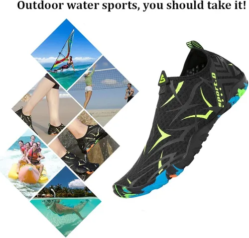 Vista 7 de Zapatos de agua para hombre y mujer, zapatos de agua descalzos, de secado rápido, para playa, natación, buceo, kayak, surf, deportes acuáticos