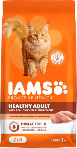 Vista 13 de IAMS Proactive Health Healthy Adult Dry Cat Food, Chicken, 3.5 lb Recomendado por veterinarios, ingrediente de pollo real #1, proteína de pollo