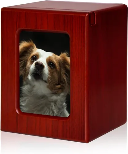 Vista 7 de PCS Urnas de mascotas para gatos, urna de foto de gato, urnas de gato para cenizas, caja de cremación para mascotas, color negro, pequeña