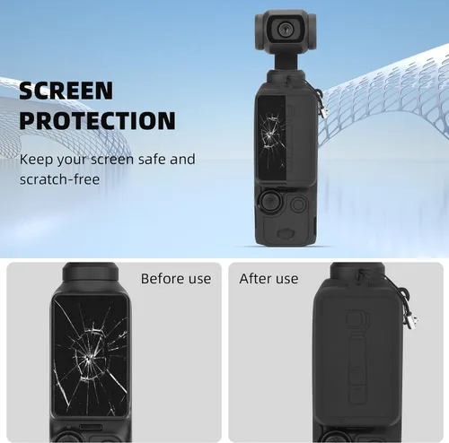 Vista 2 de BRDRC Funda de silicona Pocket 3, funda protectora con protector de lentes, funda antiarañazos compatible con DJI OSMO Pocket 3 Combo para creadores