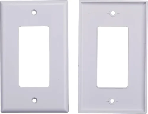Vista 2 de Paquete de 10 cubiertas de placa de pared de una sola banda, marco rectangular de una sola banda para interruptores, tomas de corriente