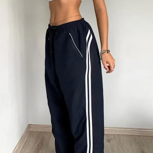 Vista 3 de Pantalones de pista Y2k Mujeres Pantalones holgados Y2k Pantalones de paracaídas Y2k Ropa Y2k Pantalones Y2k Mujer
