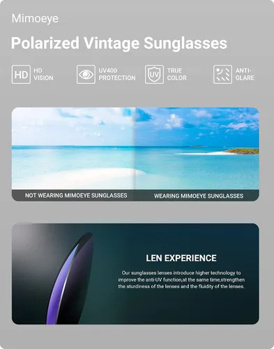 Vista 4 de Mimoeye Polarized Sunglasses for Women Men Trendy Rectangle Sun glasses 100 UV Protection