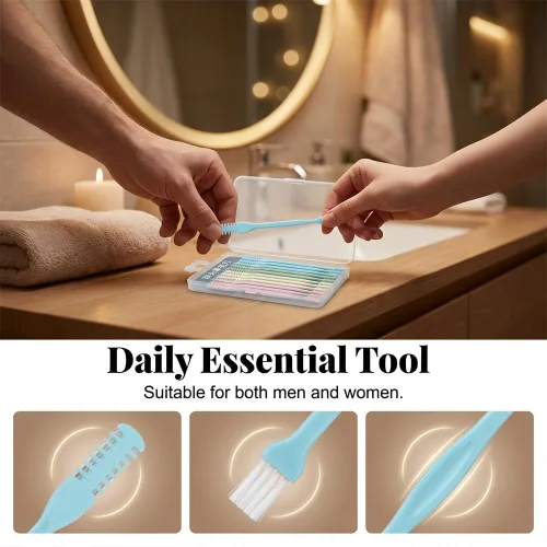 Vista 5 de Juego de recortadora de vello nasal portátil con cuchillas de acero inoxidable, diseño seguro protegido, herramienta de aseo para hombres y mujeres