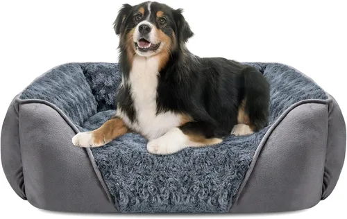 Vista 24 de INVENHO Cama para perros pequeños para perros medianos a grandes, rectangular, ortopédica, suave, relajante, duradera, con parte inferior